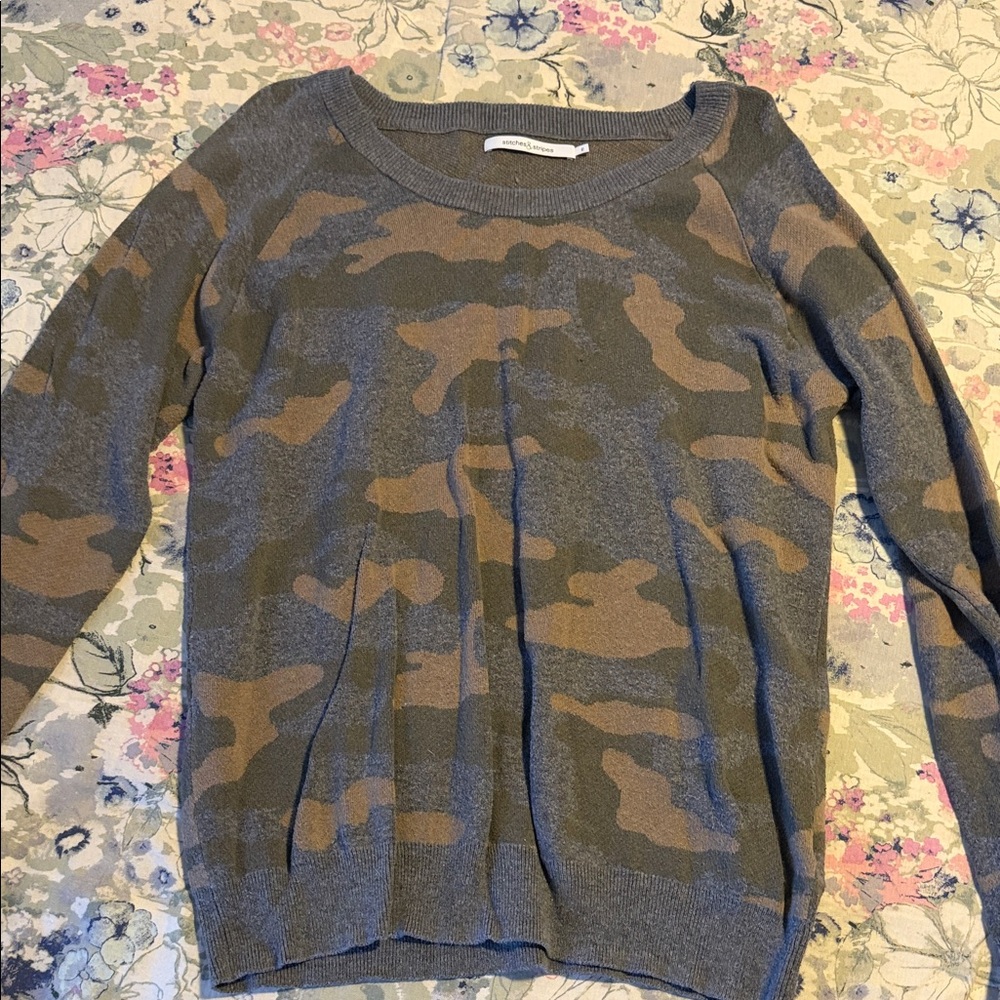 Camo Print Women's Sweater Top